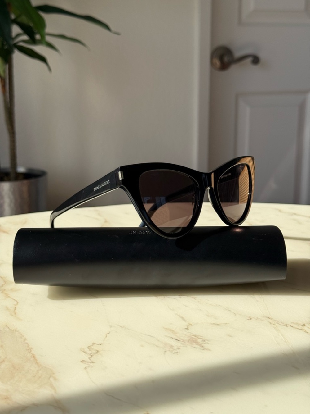 Saint Laurent Black Cat-Eye Sunglasses